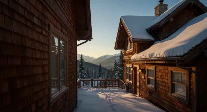 Whistler chalet at golden hour